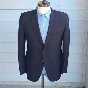 1950s Dark Brown Gabardine Weave‎ Sz 38 S Mens Sport Coat Blazer VTG RARE
